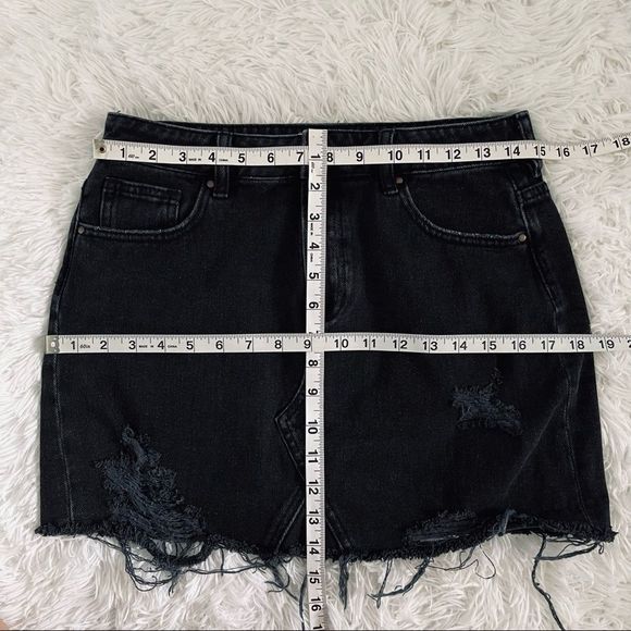 EUC Pacsun Distressed Black Jean Skirt - Picture 16 of 16